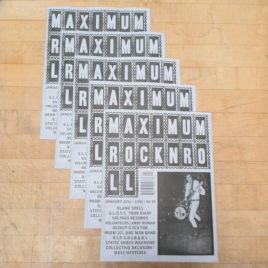 Five wholesale copies of <em>Maximum Rocknroll</em>—sell <em>MRR</em> at gigs!